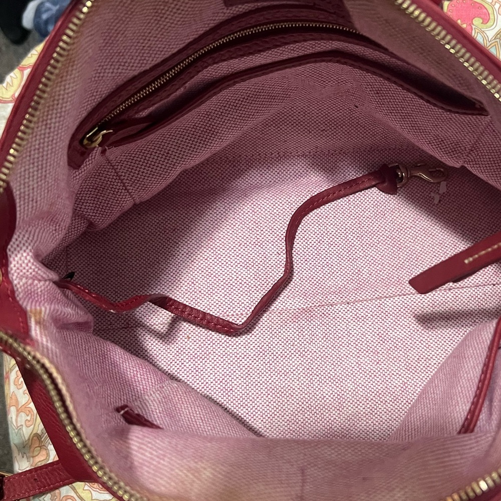 Dooney & Bourke Red Pebbled Leather Crossbody Tote Purse Classic - Picture 8 of 9